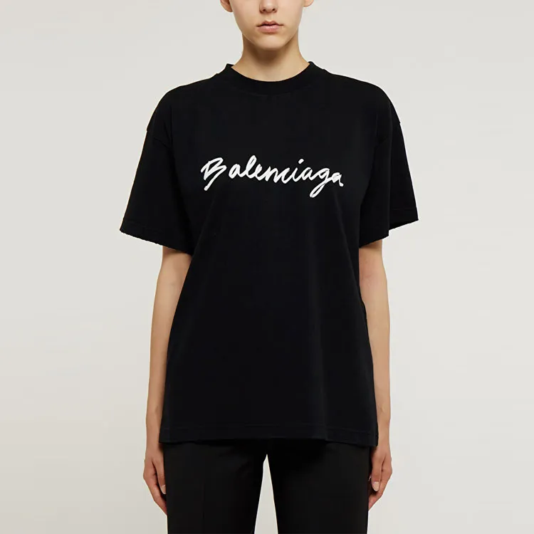 Balenciaga FW22 Drop Shoulder Sleeve T Shirt Women's Black-7