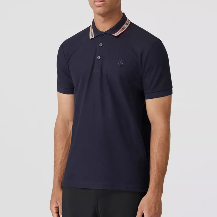 Burberry Logo Embroidered Short Sleeved Polo Shirt-3