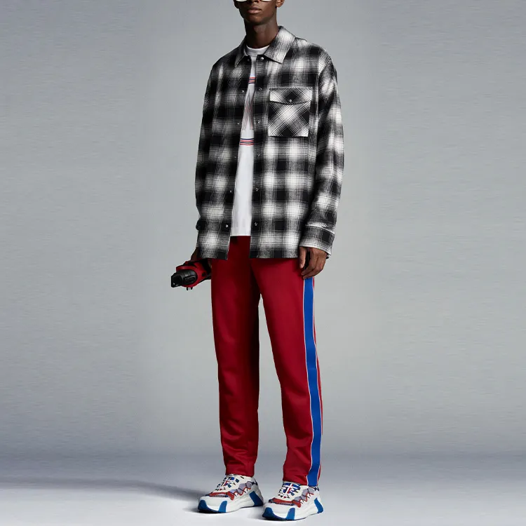 Moncler Knitted Sweatpants Men Fiery Red Mist-3