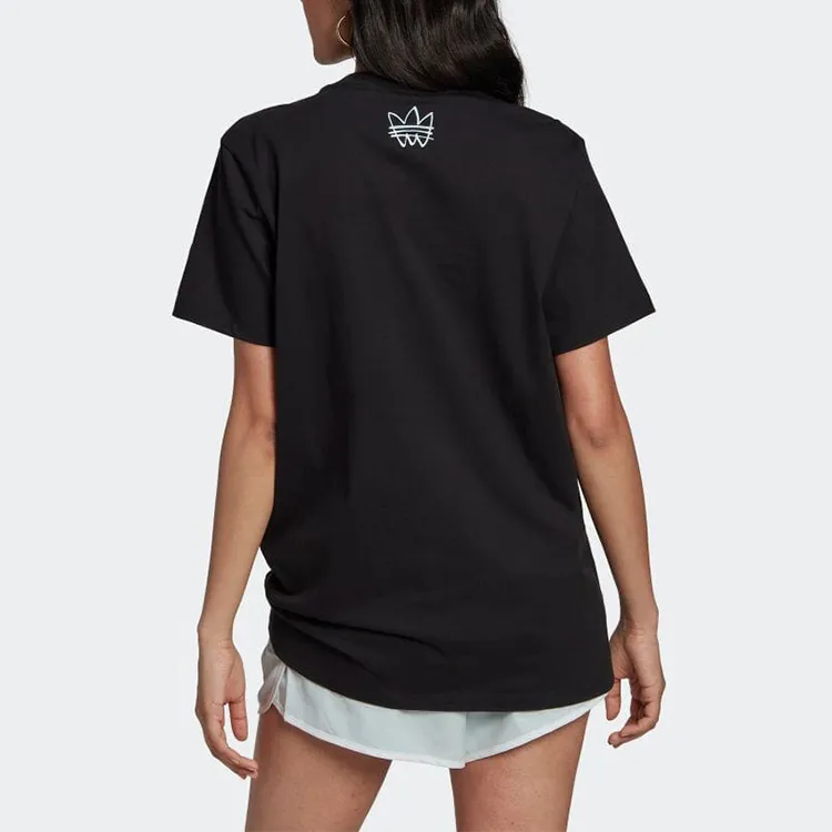 Adidas Originals Drop Shoulder Sleeve T Shirt Women's Black-1