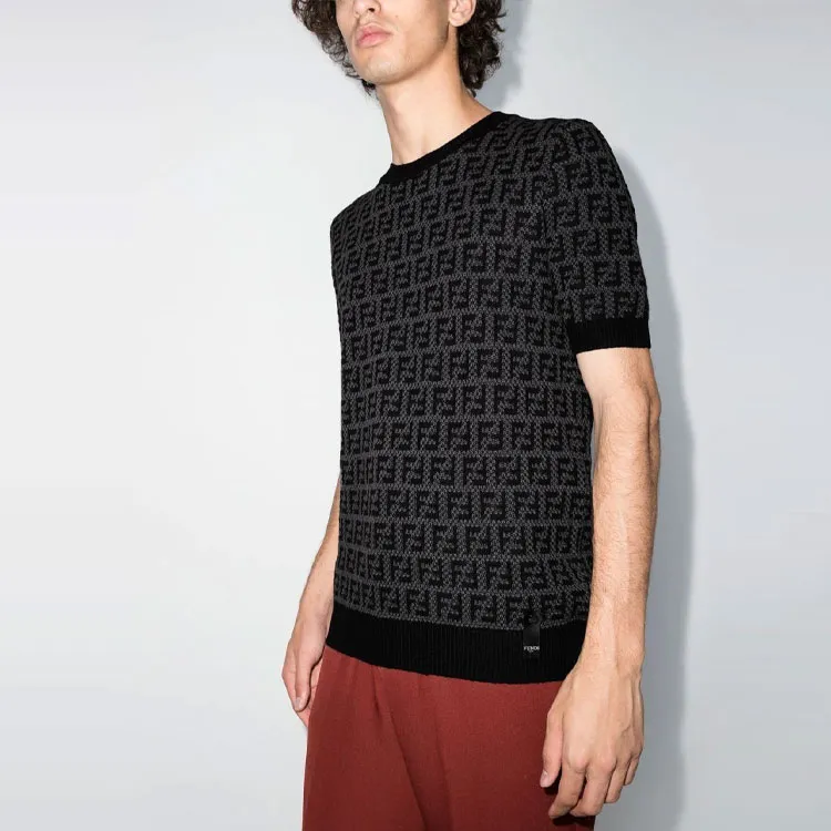 FENDI FW22 Knitwear Men's Black Gray Color-3