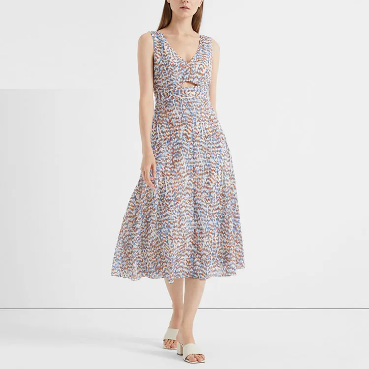 THEORY Sleeveless Dresses Women's Blue-1