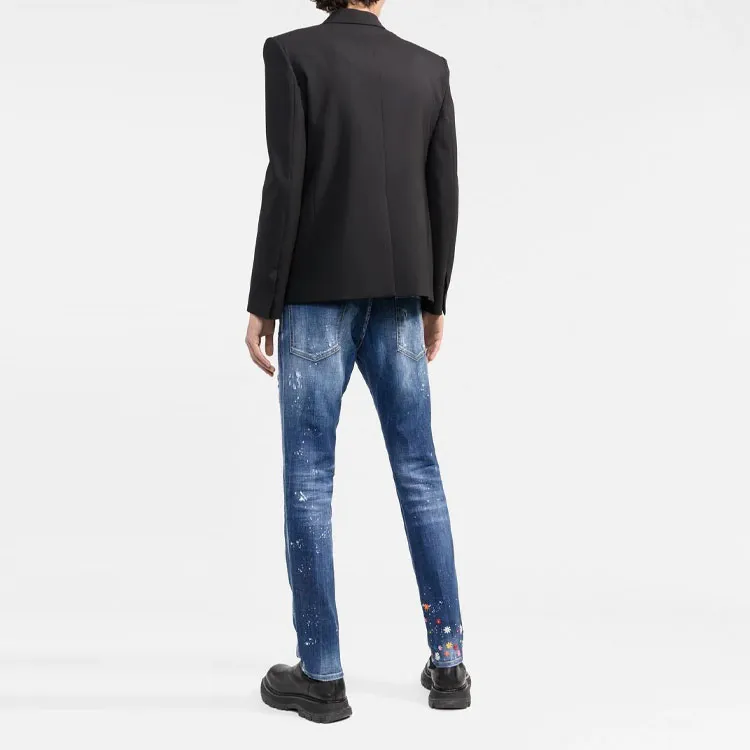 DSQUARED 2 Floral Embroidered Distressed Slim Fit Jeans-2