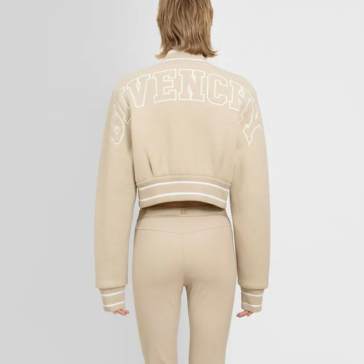 Givenchy Cropped Bomber Varsity 'Beige/White'-3