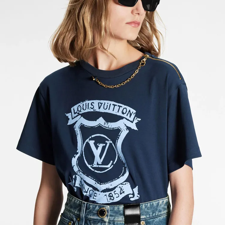 LOUIS VUITTON New Quarterly Products Of LV T Shirts Women's Blue-4