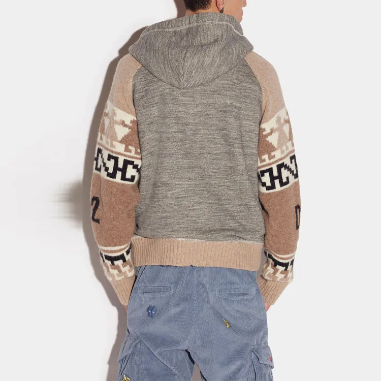 DSQUARED 2 Intarsia knit Zip up Hoodie-3