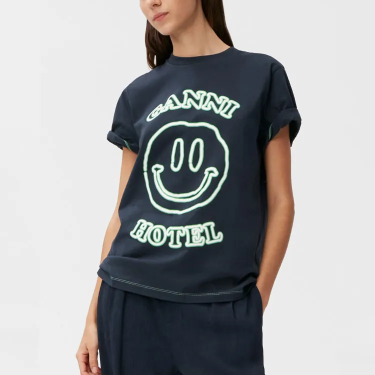 GANNI T Shirts Women's Blue-4