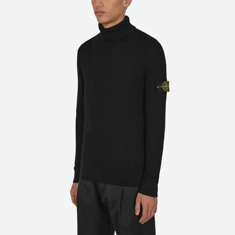 STONE ISLAND Logo Patch Turtle Neck Jumper-3