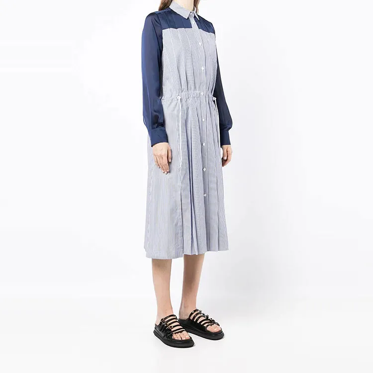 Sacai Long-Sleeved Dresses Women's Blue-3