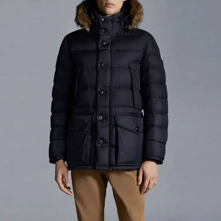 Moncler SS22 Solid Color Hooded Down Jacket Men's Blue-2