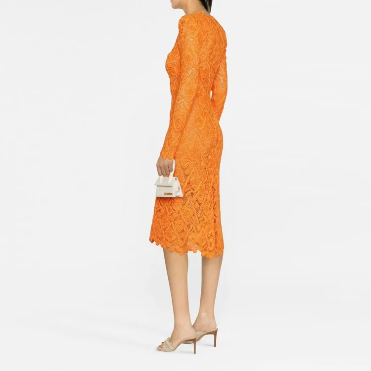 ERMANNO SCERVINO Macrame Lace Midi Dress-2