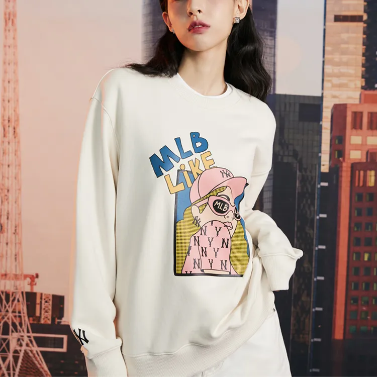 MLB Sweatshirts Unisex Beige-3