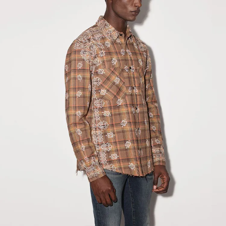 AMIRI Bleach Bandana Plaid Shirt-3