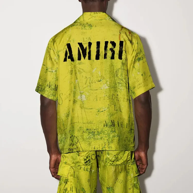 AMIRI Army Stencil Camp Shirt-2