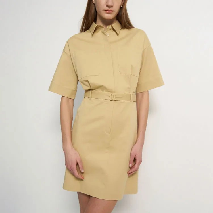 THEORY Short-Sleeved Dresses Women's Beige Yellow-1