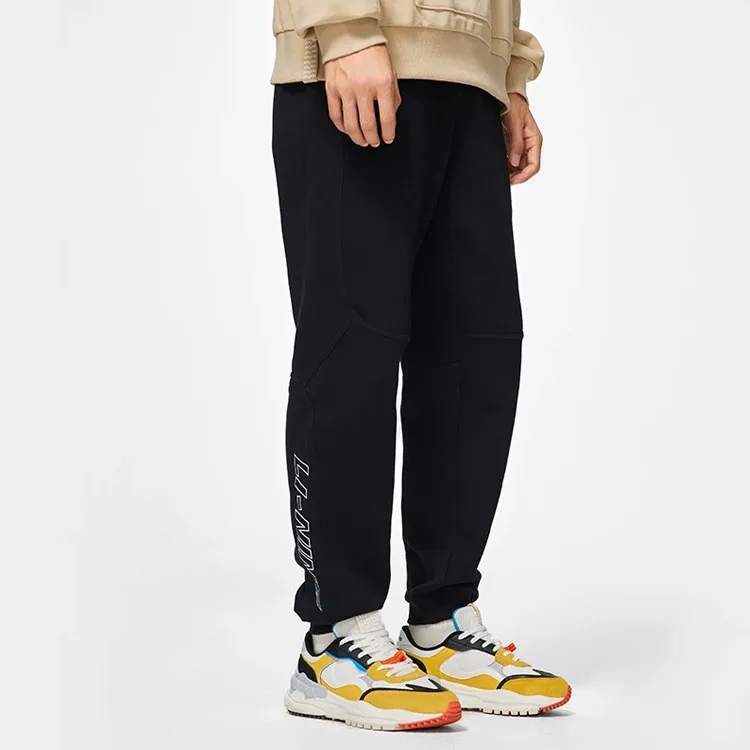 LiNing Sports Lifestyle Collection Sports Trendy Collection Knitted Sports Pants Men's Black-5