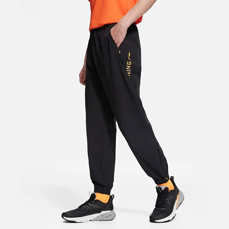 LINING Running Collection Knitted Sweatpants Men Black-4