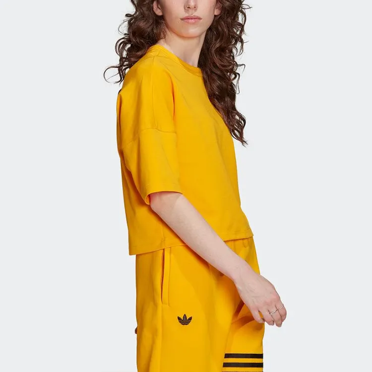 Adidas Originals Adicolor Neuclassics Tee Drop Shoulder Sleeve T Shirt Women's Yellow-3