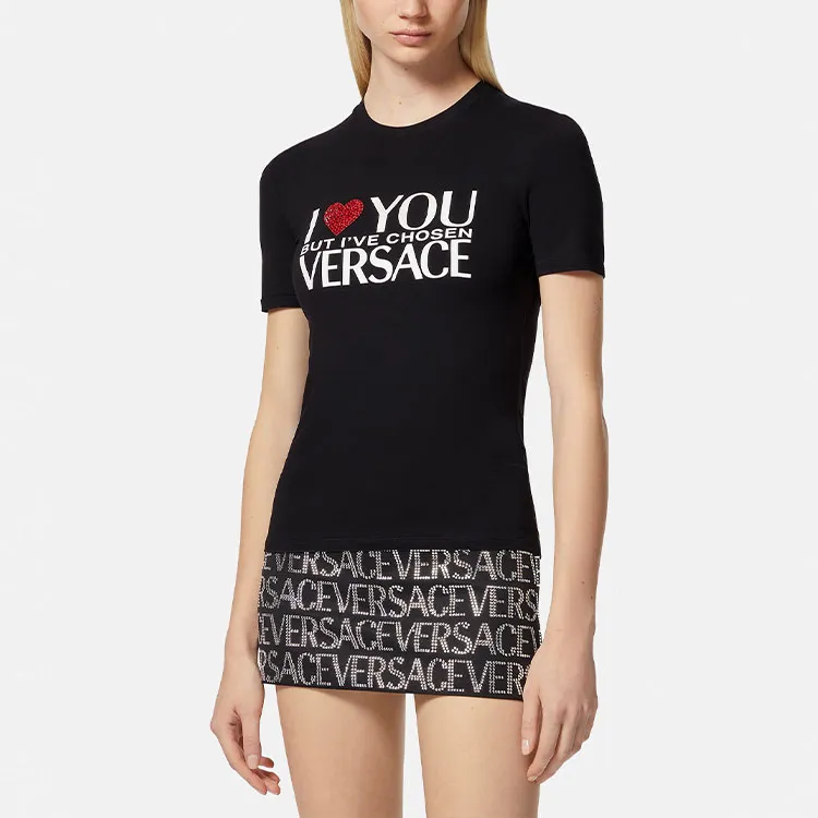 VERSACE Logo Printed Crewneck T Shirt-2