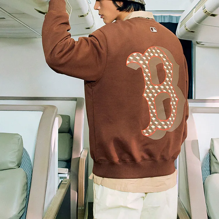 MLB Old Flower Sweatshirts Unisex Dark Brown-3