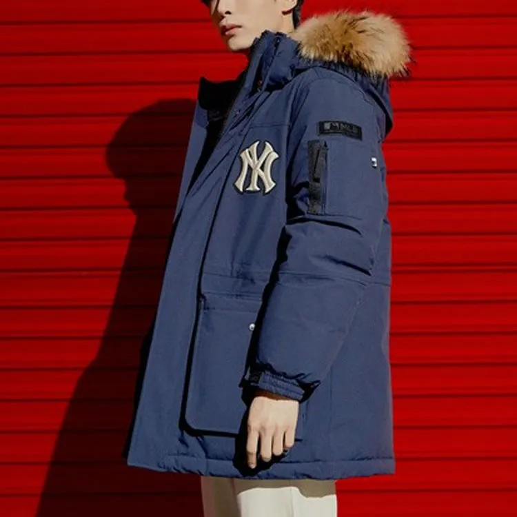 MLB Base Logo Down Jackets Unisex Blue-3
