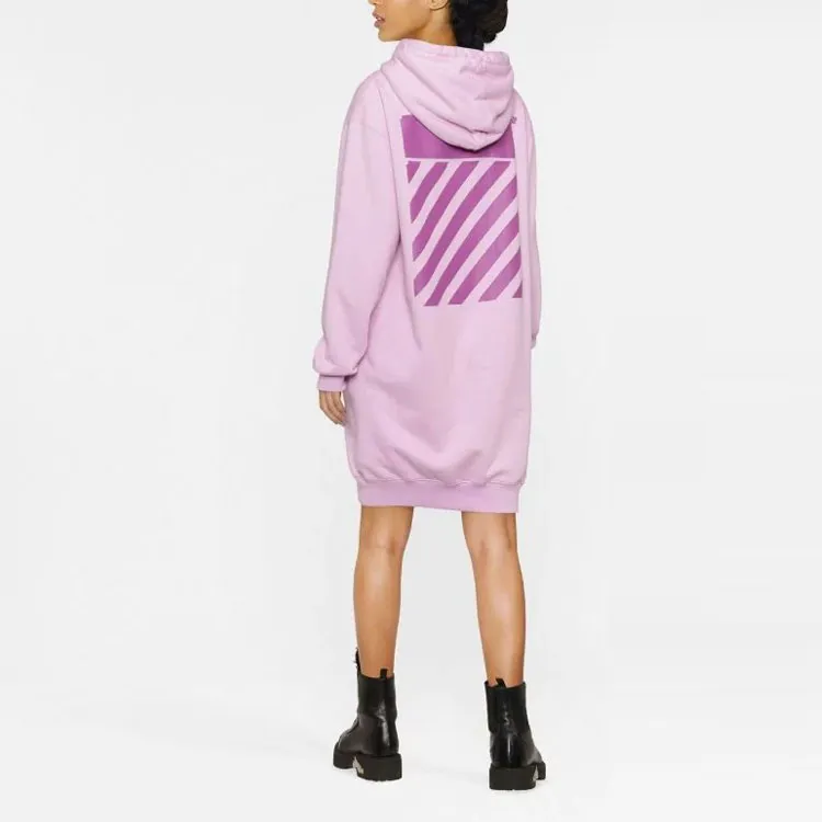 OFF WHITE Logo print Hooded Dress-3