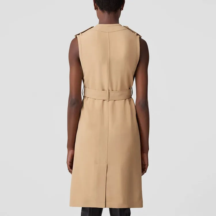 Burberry Sleeveless Dress Women's Soft Yellow Umber-2