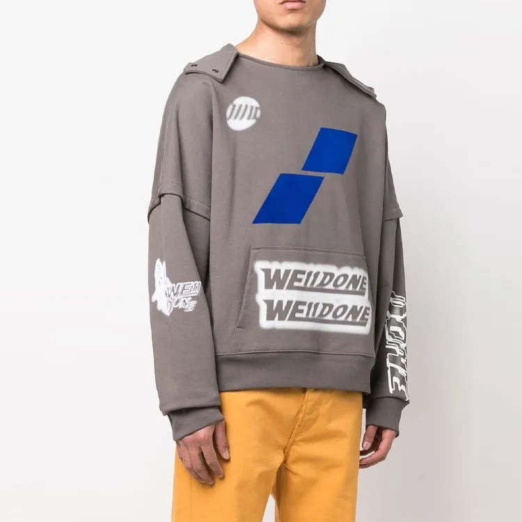 WE11DONE Logo print Cotton Jumper-3