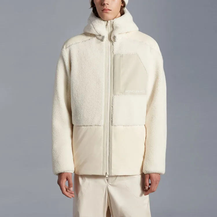 Moncler FW22 Solid Color Hooded Down Jacket Men's Beige-2