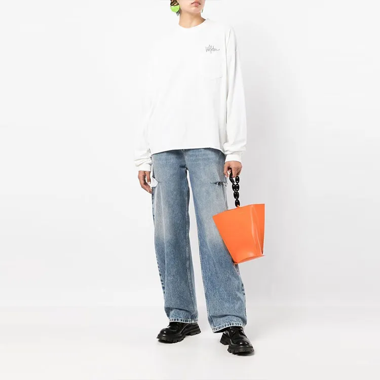 WE11DONE Logo Embellished Crewneck T Shirt-2