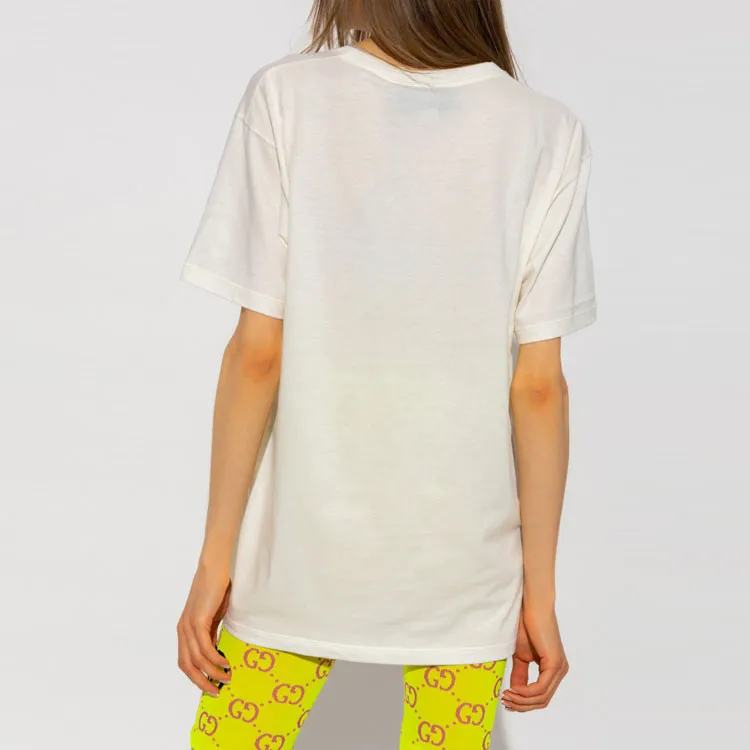 GUCCI Gucci Love Parade Collection Dsm Exclusive SS22 Drop Shoulder Sleeve T Shirt Women's White-4