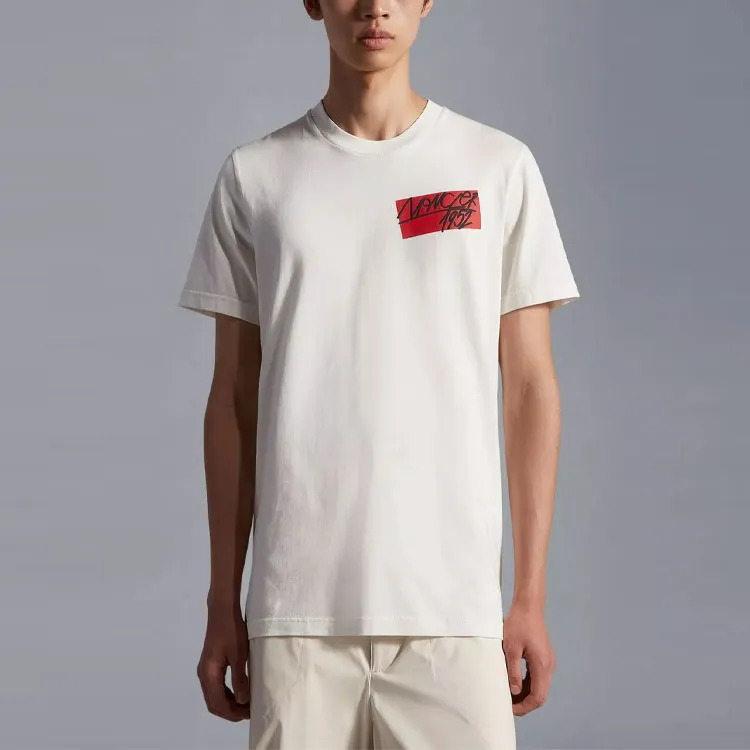 Moncler T-Shirts Men White-2