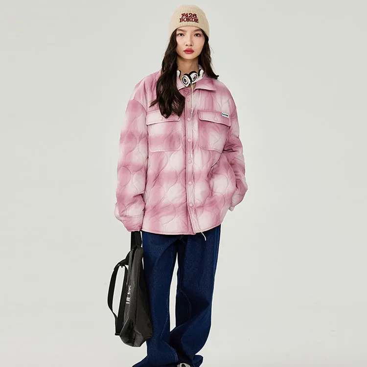 F426 FW22 Plaid Gradient Lapel Loose Fit Puffer Jacket Unisex-10