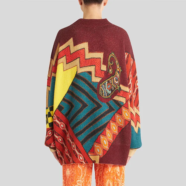 ETRO Patchwork Printed Ribbed Knitted Jumper-3
