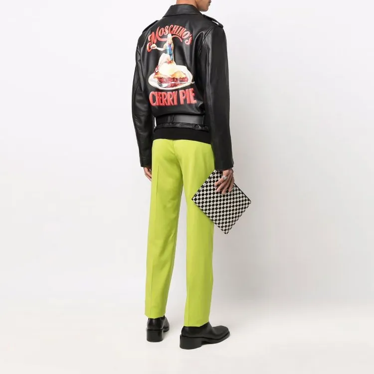 MOSCHINO Leather Jackets Men Black-2
