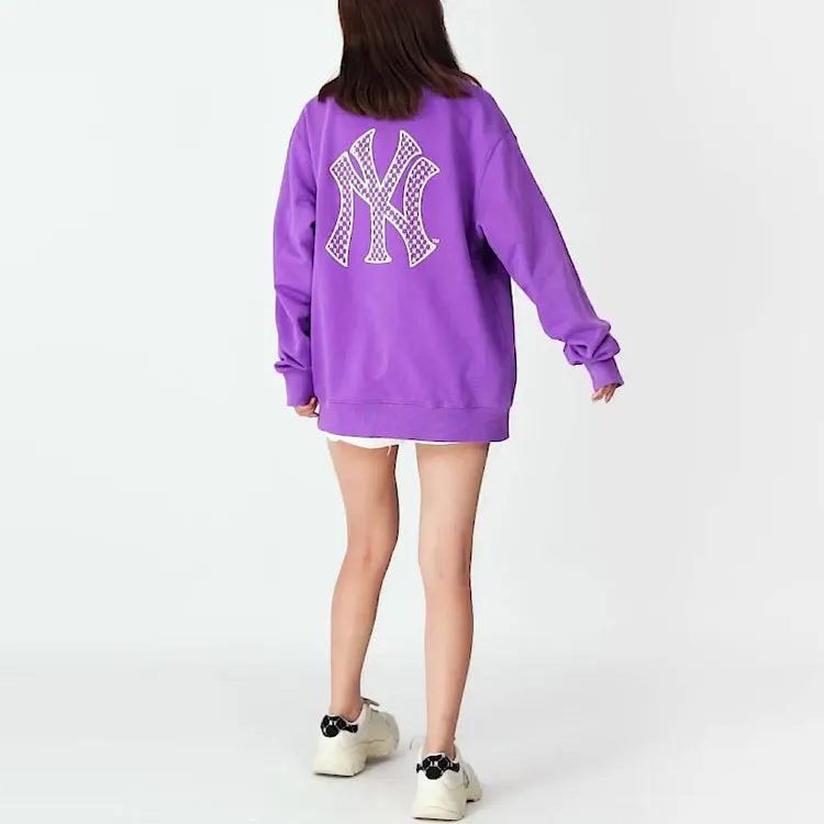 MLB Old Flower Sweatshirts Unisex Purple-3