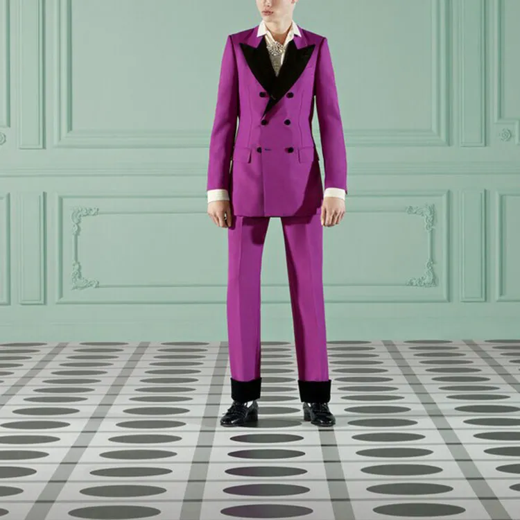 GUCCI Double-breasted Velvet Blazer-2