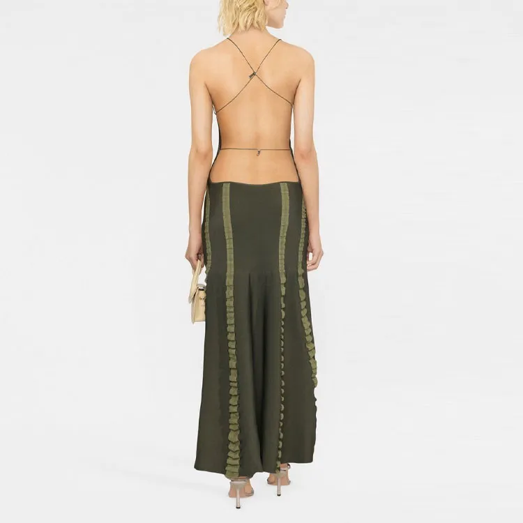 Jacquemus Crema Open back Ruched Dress-1