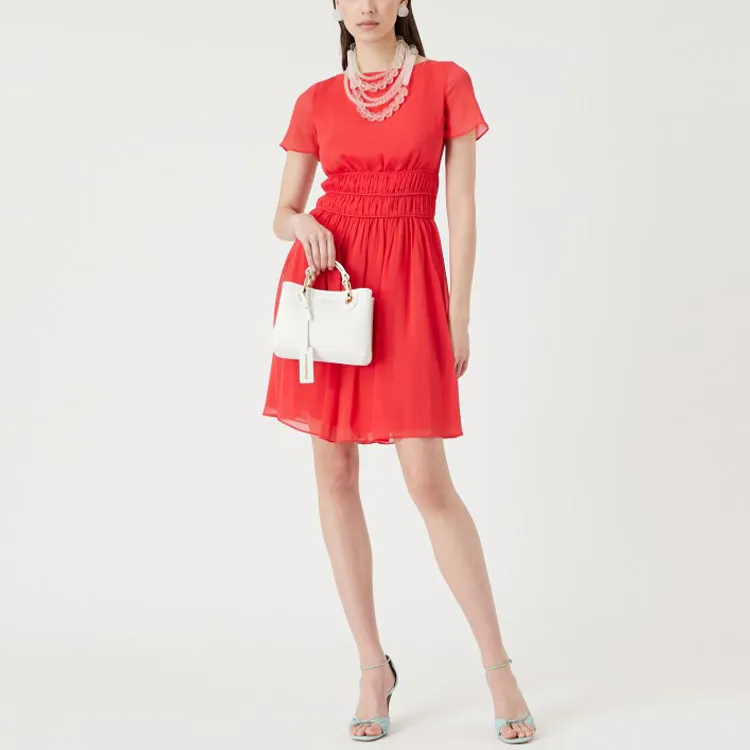 EMPORIO ARMANI Ribbed waist A line Dress-4