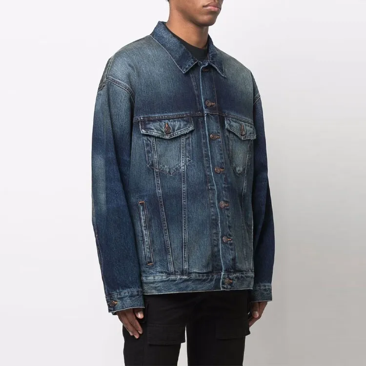 Balenciaga SS22 Denim Jacket Men's Blue-4