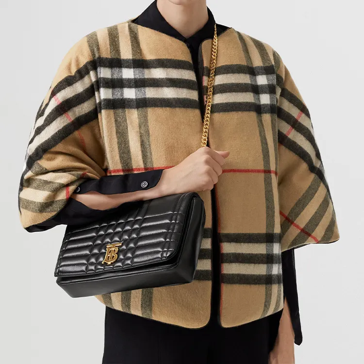 Burberry Lola Bag Quilting Lambskin Crossbody Bag Shoulder Bag Women's Black-5