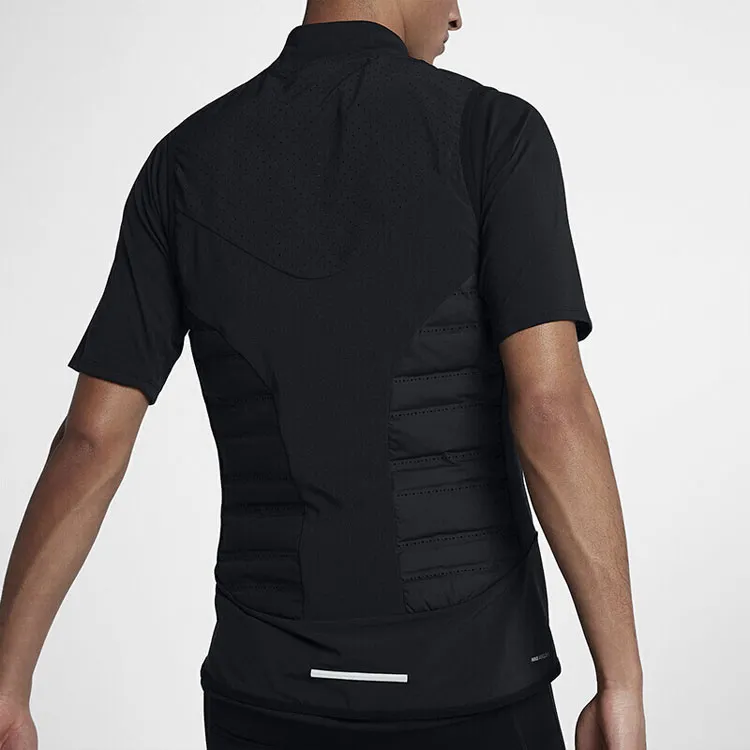 Nike Men's Colorblock Stand Collar Down Vest Black-2