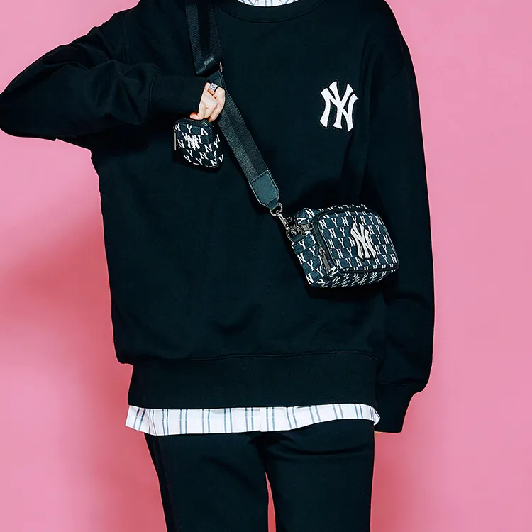 MLB Monogram Collection Polyester Combo Bag Camera Bag Shoulder Bag Crossbody Bag Mini Unisex Black-9