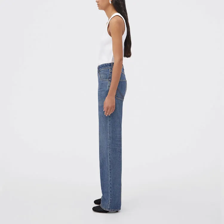 Bottega Veneta High Rise Straight Denim Pants-3