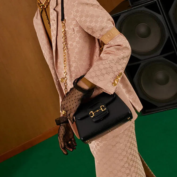 GUCCI Horsebit 1955 Leather Shoulder Bag, Crossbody Bag, Handbag Mini Women's Black-9