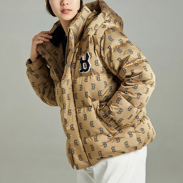 MLB Down Jackets Unisex Beige Yellow-4