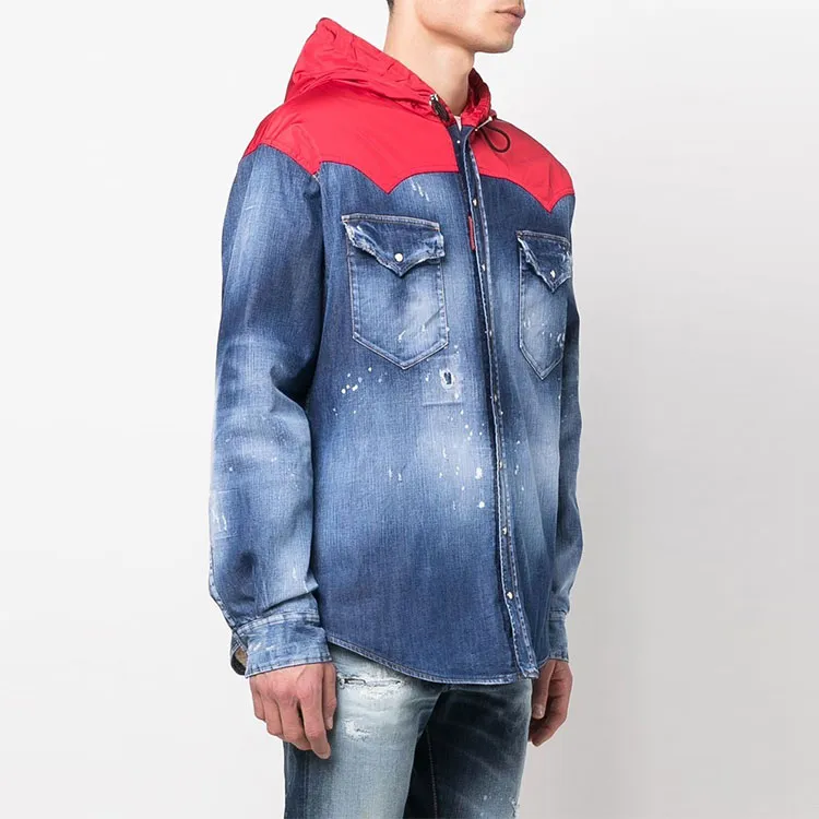 DSQUARED2 Hooded Hybrid Denim Jacket-3