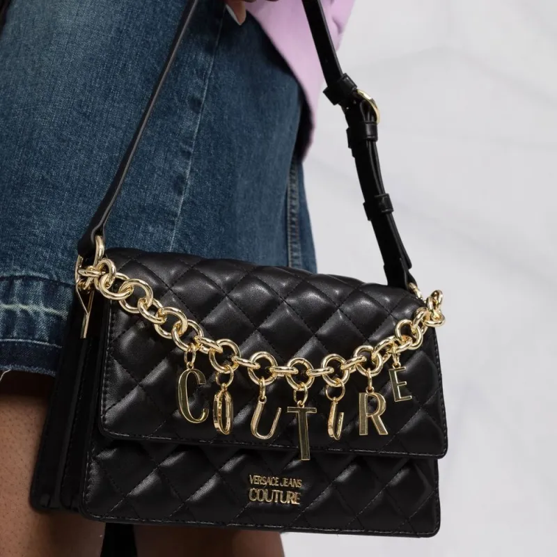 VERSACE JEANS COUTURE Polyester Portable One Shoulder Bag Women's Black-5