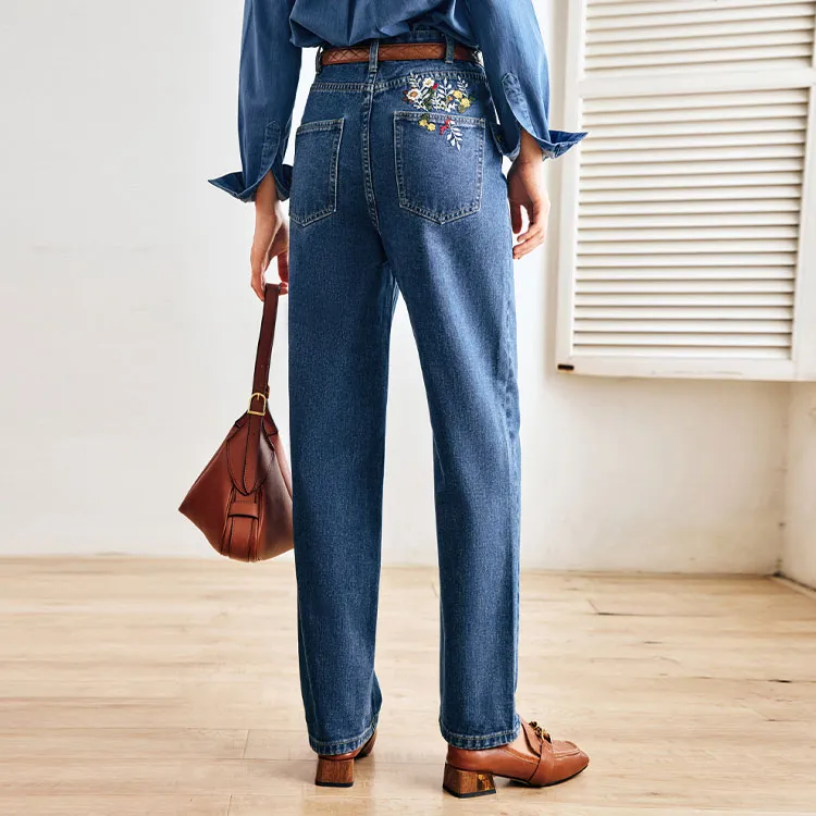Olrain FW22 Jeans Women's Denim Blue-3