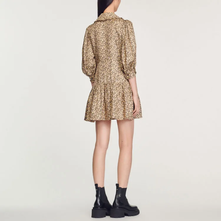 Sandro Long Sleeved Dresses Women's Beige Yellow-2